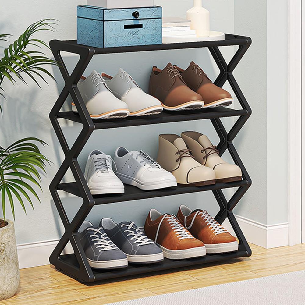 Compact X Shape Shoe Rack Multi Layer Design for Home Organization