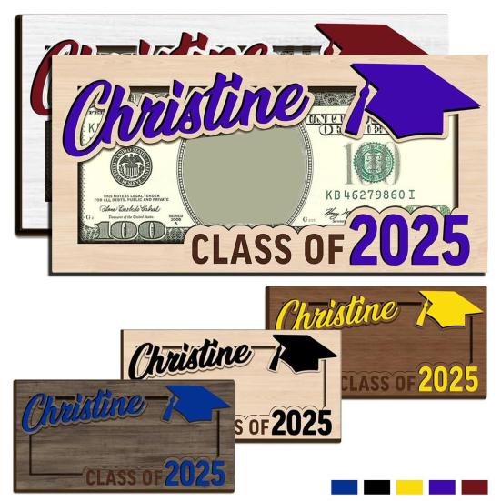Graduation Gift Money Holder Wooden Class of 2025 Cash Holder Graduation Cash Gift Holder Keepsake for High School College University Graduates