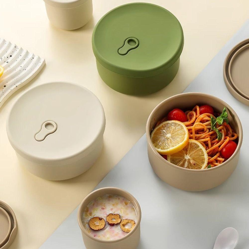 Large-Capacity Portable Bento Box Foodgrade Silicone Sealable Bowl Silicone Lunch Box For Students