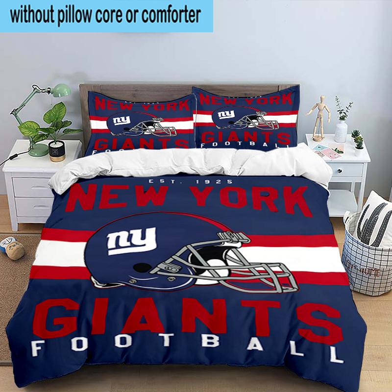 New York Giants Helmet 3PCS Bedding Set 2D Printing (Includes 1 Duvet Cover + 2 Pillowcases Coreless), Bedroom decor,Fan gift