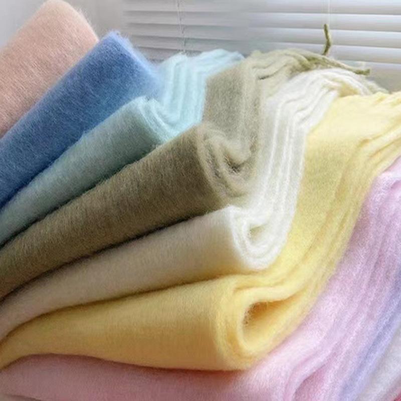 Solid Color Warm Women'S Winter Scarf Thickened Knitting Thick Tassel Shawl Scarf Women Men Scarf Accessories