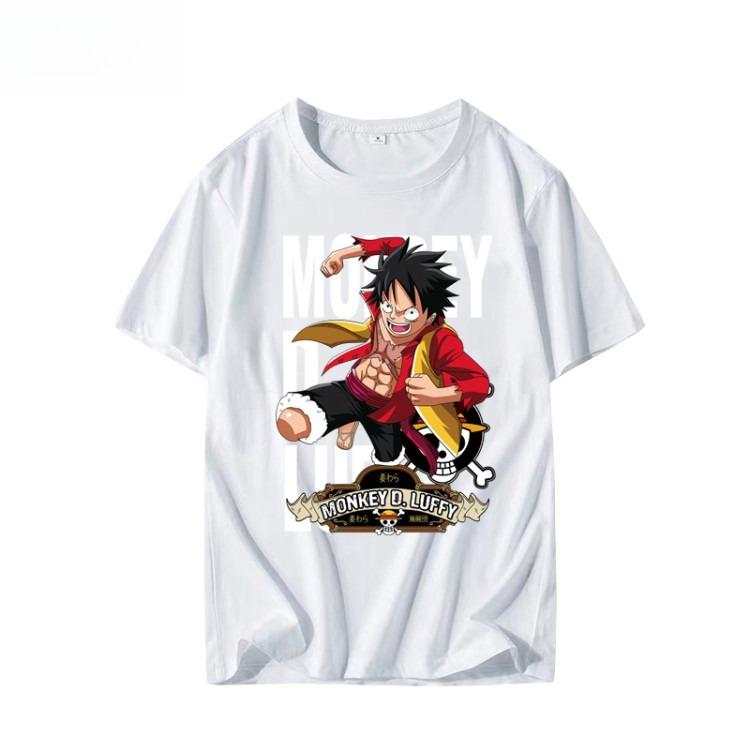 Футболка с принтом One Piece, с коротким рукавом, 100% хлопок, мужская, коллаборация Luffy и One Piece, одежда, Солон, Кайдо