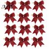 Large Fabric Bows for Home Decor Glitter Christmas Bow, Gold Sparkling Ribbon Hanging Ornament Decorative Wedding Scenery Tree Wreath Gift