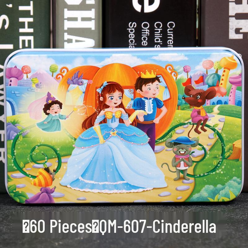 60-Piece Cartoon Puzzle Tin Box for Toddlers Aged 3-6 – Early Education and Intellectual Development Toy for Boys and Girls