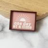 "One Day At a Time" Mini Wooden Photo Frame - Inspirational Wall Decor Art, Handmade Craft for Home Office Shelf Display