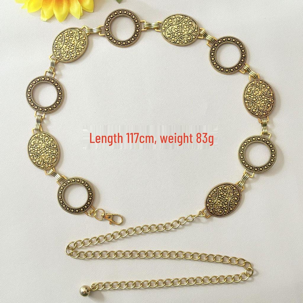 Богемный Этнический Металлический Пояс-Цепочка на Талию Высокого Класса для Женщин - Ретро, Универсальный Модный Аксессуар