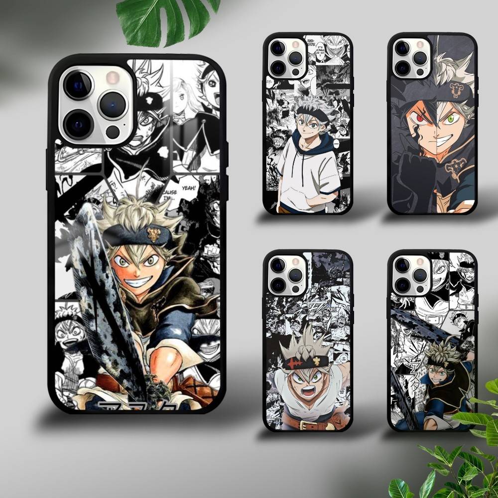 Anime B-Black C-Clover Phone Case For iPhone 16 15 14 13 12 11 Pro Xs Max Mini Plus Celulares Hard Funda