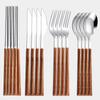 Tableware Set 304 Stainless Steel Korean Cutlery Set Camping Knife Fork Spoon Chopsticks Dinnerware Luxury 12-16Pcs Cutlery Set