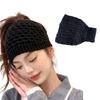 2 в 1 Женские наушники Вязаная повязка на голову/Шарф-снуд Милая женская широкая повязка на голову Однотонная Высокоэластичная Зимняя Шапка для тепла