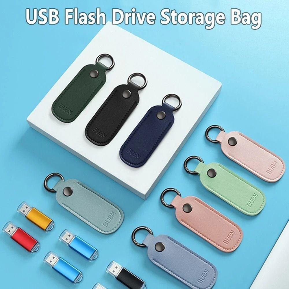 Business Car Key Holder Bag Charms Pendrive Protective Cover Key Ring U Disk Pouch Storage Bag