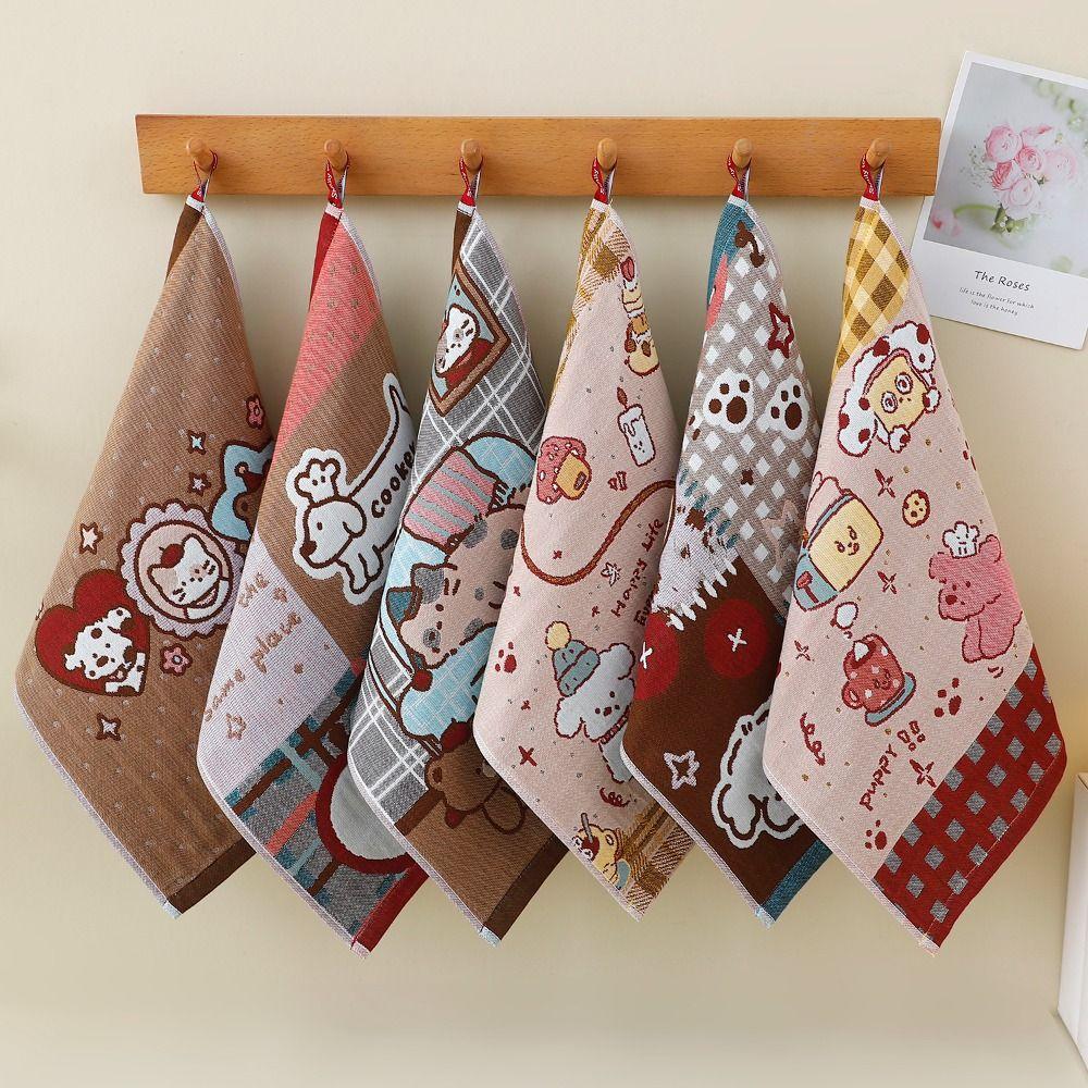Cartoon Large Hand Towel 34x40cm Pure Cotton Dish Cloth New Handkerchief Towel for Kids Children