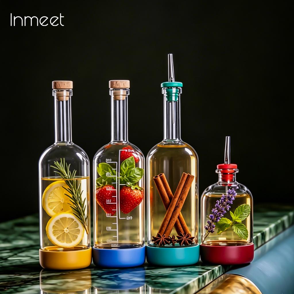 Inmeet Creative Bubble Wine Bottle/Bar Juice Bottle/Cocktail Bottle/Oil Bottle With Scale Bartender Supplies 7