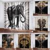 Тканые шторы с принтом слона, две независимые шторы слева и справа, затемняющие шторы для спальни