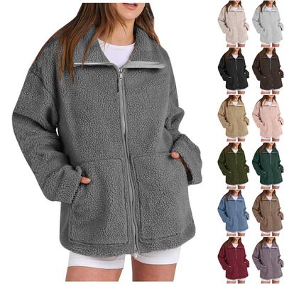 Женская однотонная свободная повседневная куртка-худи на пуговицах с карманами