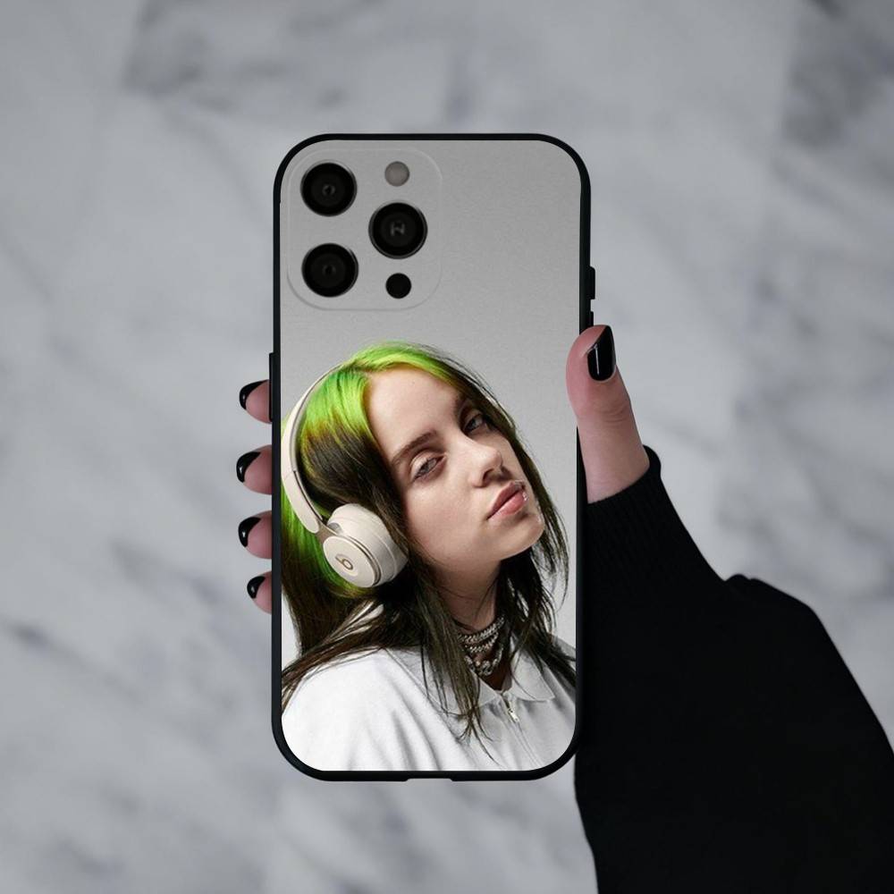 Чехол для телефона Singer B-Billie E-Eilish-H для iPhone 17pro,16,15,14,13,12,11 Plus,Pro Max,XS,Мягкий силиконовый черный чехол