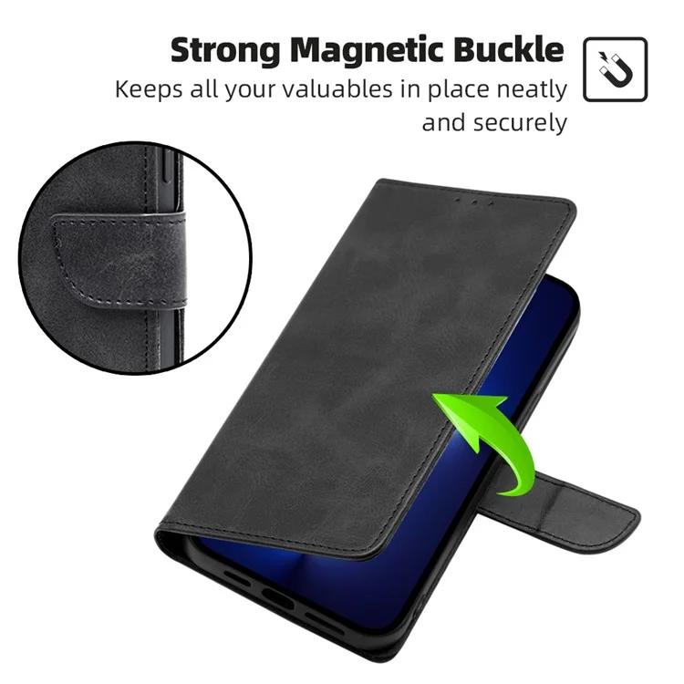 For Honor Magic5 PU Leather Flip Stand Case Calf Texture Wallet Folio Phone Cover