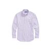 Polo FW22 Striped Square Collar Single-Breasted Long Sleeve Shirt Men Shirts Purple 710859881-005