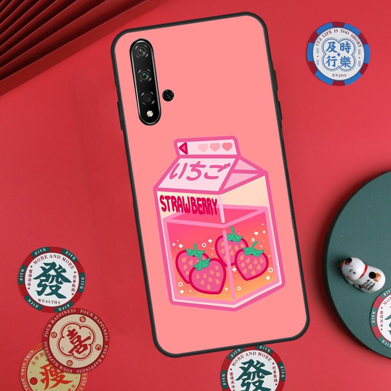 Милая коробка с клубничным молоком для Huawei Nova 5T 10 9 SE 7i 8i 11i 12i Y73 Y90 Y70 Y72 Y61 Y91 P60 Pro P30 P40 Lite Чехол