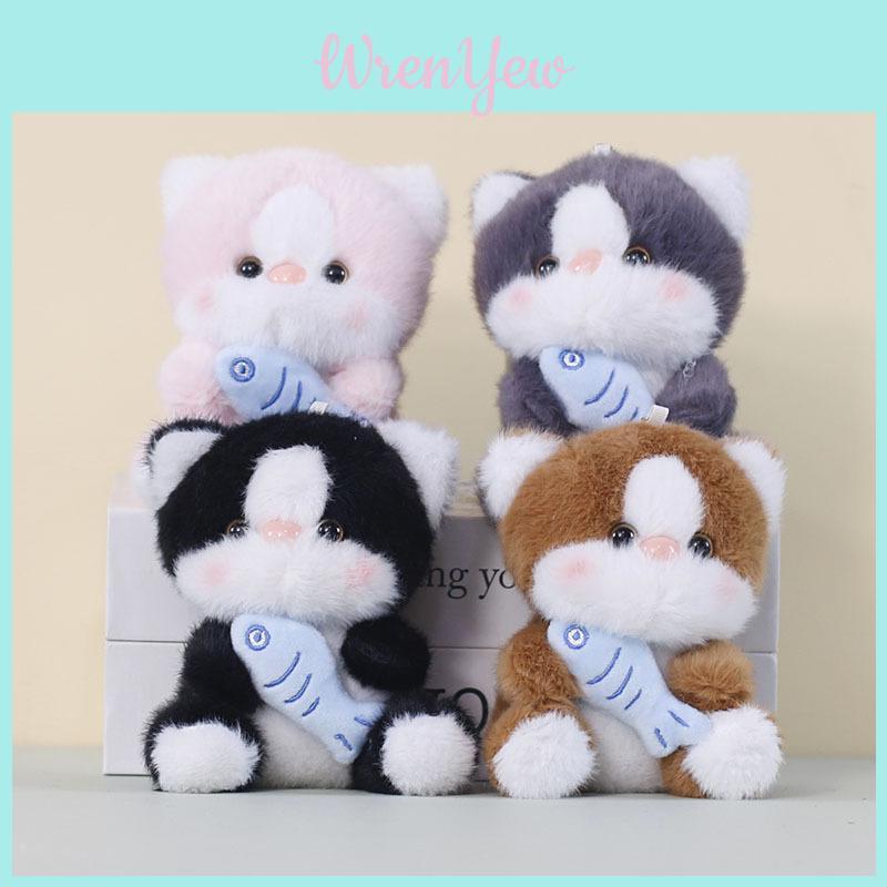Soft Plush Cat Charm With Short Plush Fabric For Kids Bag Accessory And Collectible