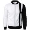 Men's Spring Jacket Long Sleeve Casual Stand-up Collar Zipper Sweatshirts Fashion Contrast Color Streetwear Coats