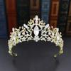 Барокко Винтаж Золотой Цвет Кристалл Сердце Свадебные Диадемы Корона Стразы Пышные Диадемы Невесты Ободки Свадебные Аксессуары Для Волос