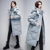 Women's Mid-Length White Duck Down Puffer Jacket - 2025 Korean Style, Thick, Warm, Loose Fit Winter Outerwear