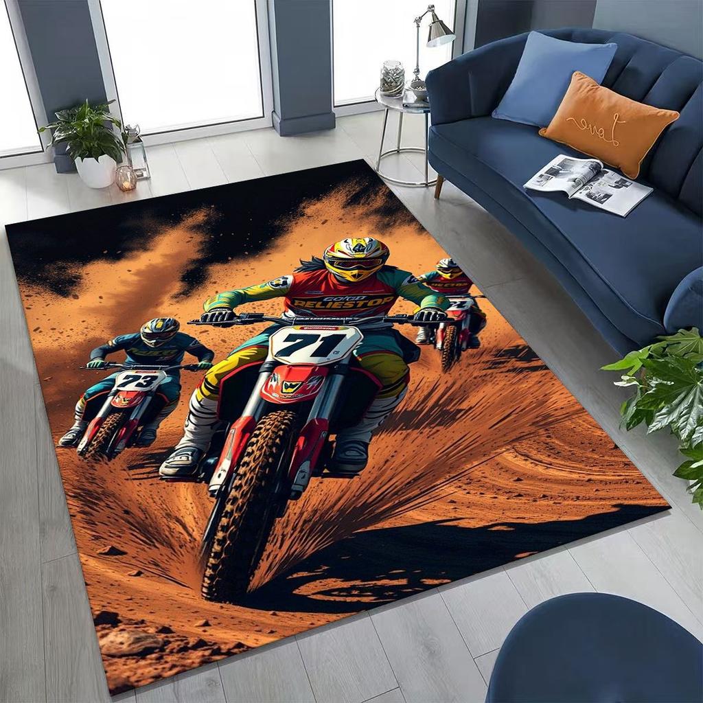 Персонализированный коврик с рисунком мотоциклиста для спальни, гостиной, дивана, дома, придверный коврик, декор, большой детский нескользящий коврик для пола