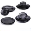 Black Frosted Japanese Style Covered Rice Barbecue Plate Sushi Snack Melamine Imitation Porcelain Tableware Shallow Flat R