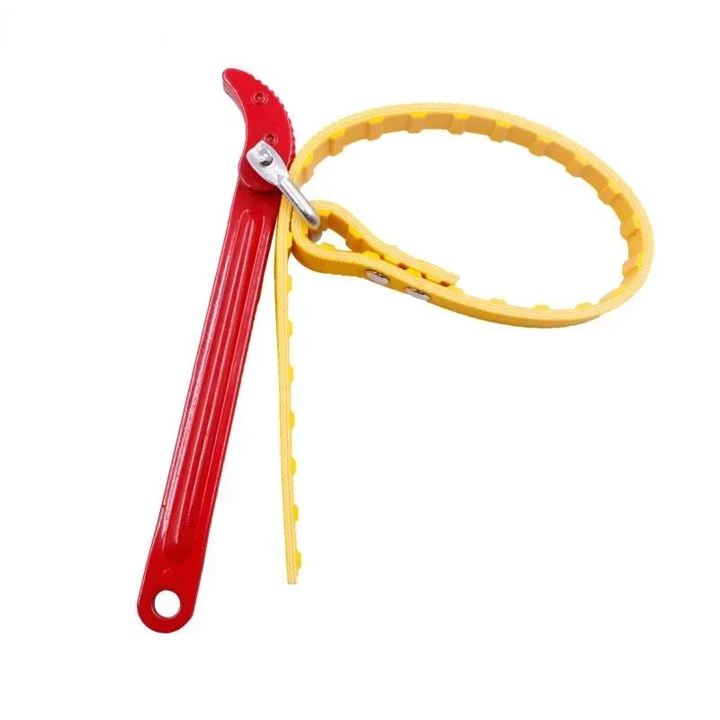 Belt Wrench Oil Filter Puller Strap SpannerChain Jar Lids Cartridge Disassembly Tool Adjustable Strap Opener Plumbing Tool