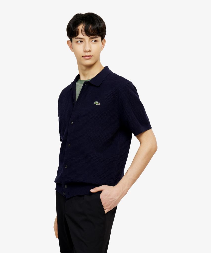 Мужской кардиган с коротким рукавом и воротником-стойкой Lacoste Ah457E-56G 166