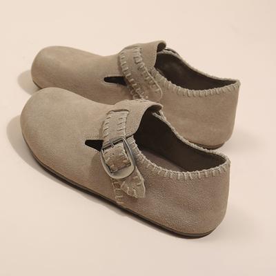 Ретро туфли Boken на плоской подошве женские осень 2025 новая универсальная модная повседневная обувь Boken toast на одной педали