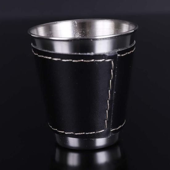 Пивная чашка из искусственной кожи, нескользящая, нержавеющая, безопасная пивная чашка из нержавеющей стали