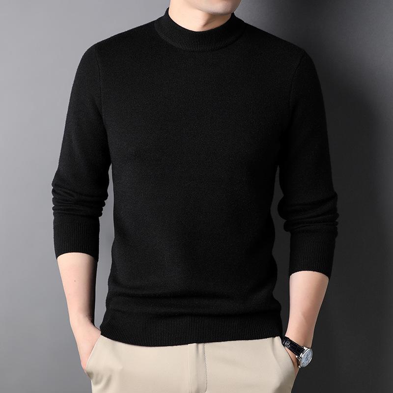 Свитер мужской теплый утолщенный осенне-зимний полуводолазка толстая мужская зимняя интегрированная флисовая трикотажная нижняя рубашка