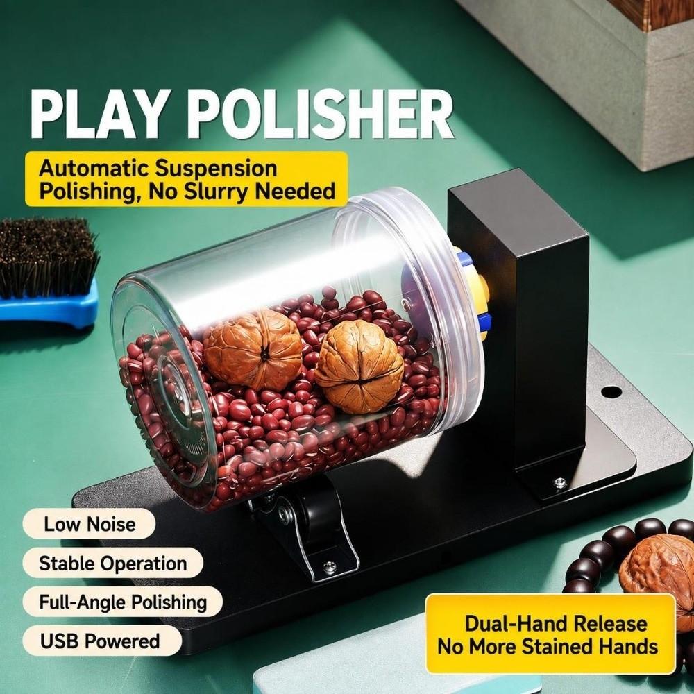 Silent Run Rotary Tumbler Polisher Adjustable Speed Bead Tumbler Polisher For Jewelry Ornament