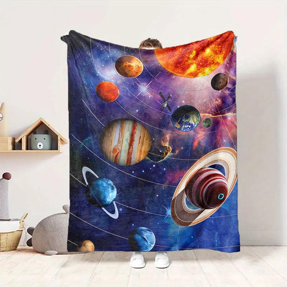 Solar System Flannel Blanket Throw Blanket Soft Warm Sofa Bed Camping Car home Decor Unique Christmas Gift C9301271