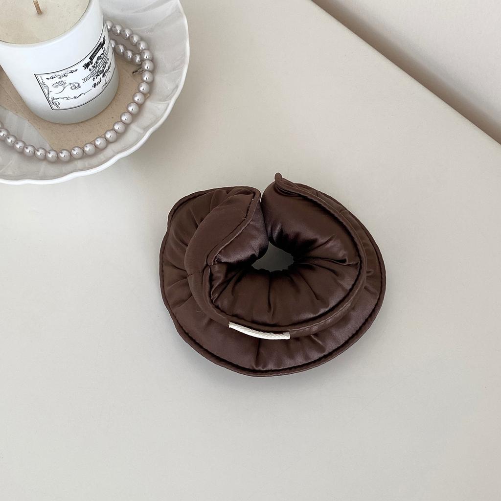 Губка Сон Эластичная резинка для волос Хрустики для волос для женщин Аксессуары для волос Девушки Мягкий однотонный сатин Наполненный хлопком Большие резинки