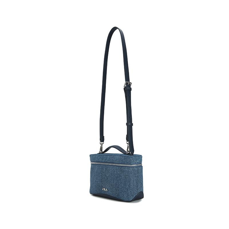 FILA Original Fashion Simple Classic Retro Casual Commuter Versatile Fabric Tote Bag Women bags Boundary-Blue F53W629162FDB