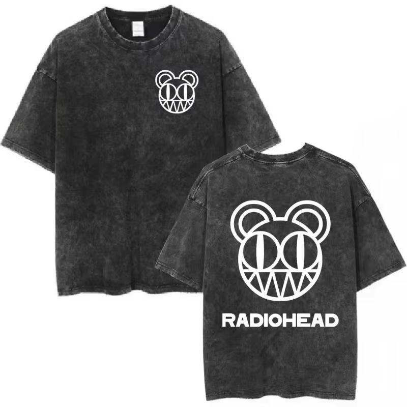 Рок-группа Radiohead The Bends Винтажная стираная футболка Мужская Женская Мода Хип-хоп Футболки Повседневные Футболки