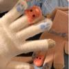 Thickened Warm Gloves Little Bear Full Finger Gloves Cute Plush Gloves  for Winter Women Girl
