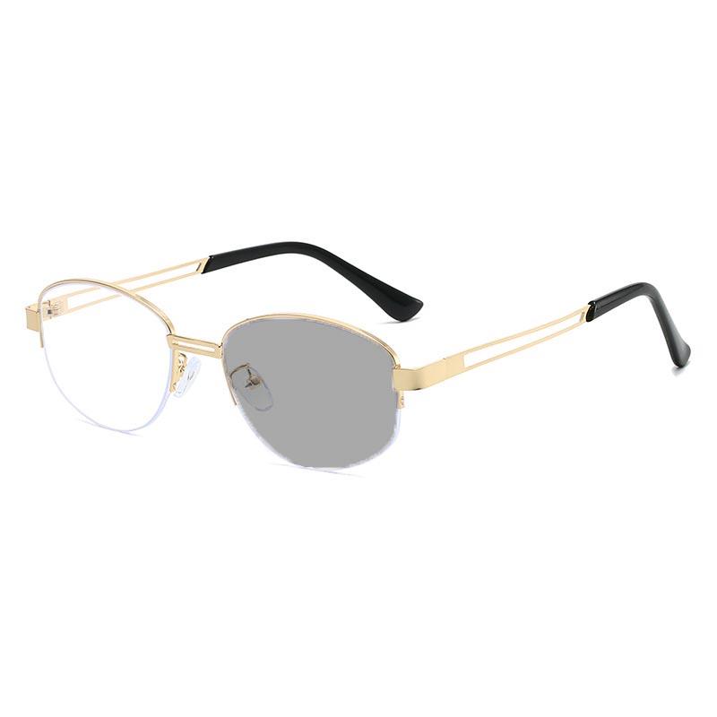 Новые ретро фотохромные очки для близорукости Нейтральные Модные Роскошные Очки для Близорукости Овальная Полуободковая Оправа Фотохромные Очки HD До -3.5-4.0