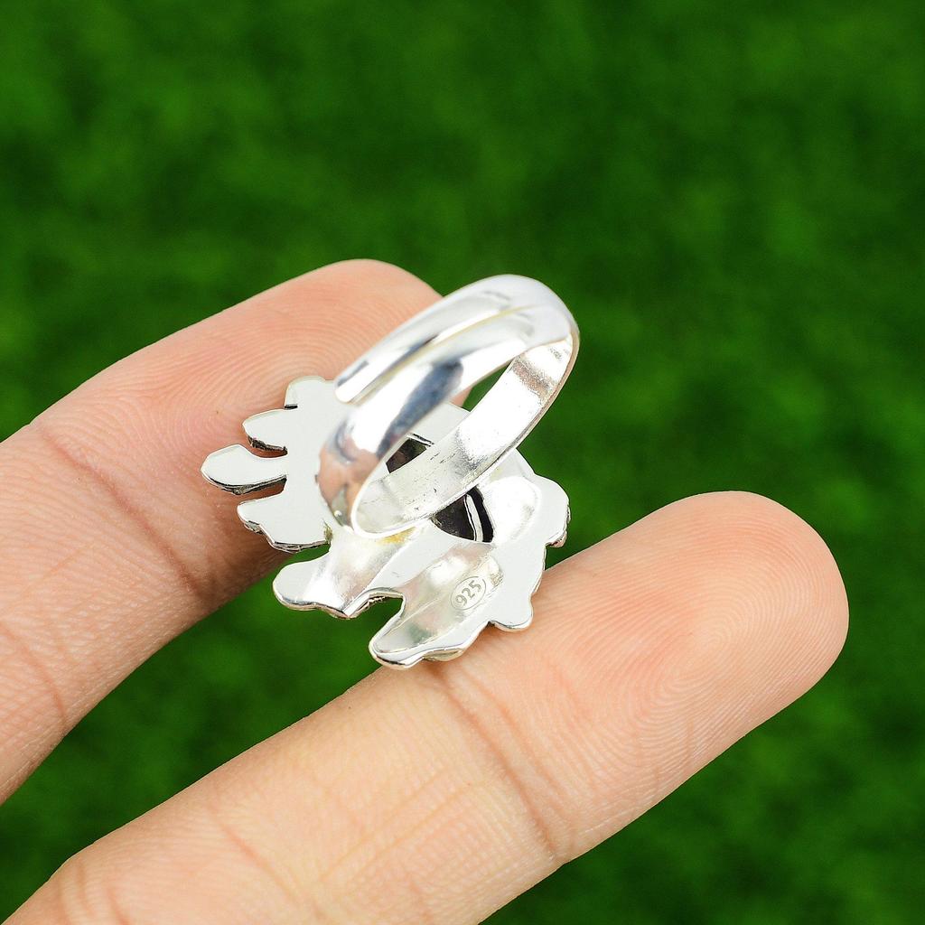 Подарок для нее Натуральный звездчатый аметист Мульти камень Регулируемое кольцо Серебро 925 пробы