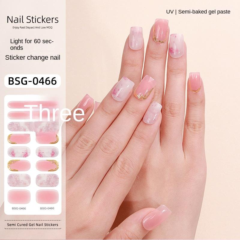 Gel Manicure Stickers Illuminated Semi-cured Nail Stickers Hot Stamping