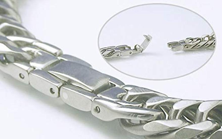 Ожерелье-цепочка панцирного плетения из чистого титана, 12 мм, очень толстое (60см), Двойная 6-гранная огранка (Мужской) (TIT-1-NW-60)