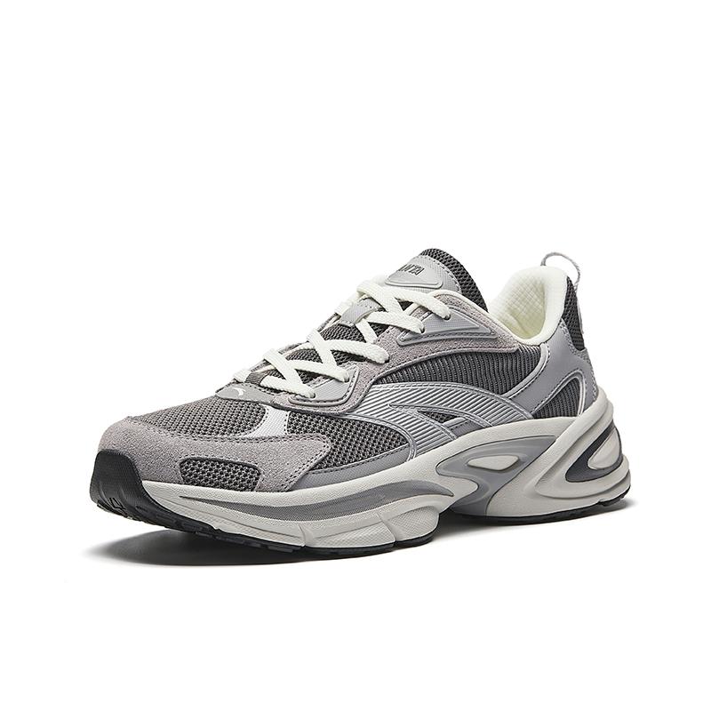 Anta Ta801 Спортивные удобные нескользящие износостойкие дышащие низкие повседневные туфли мужские кроссовки серые серебристые 912518803-1