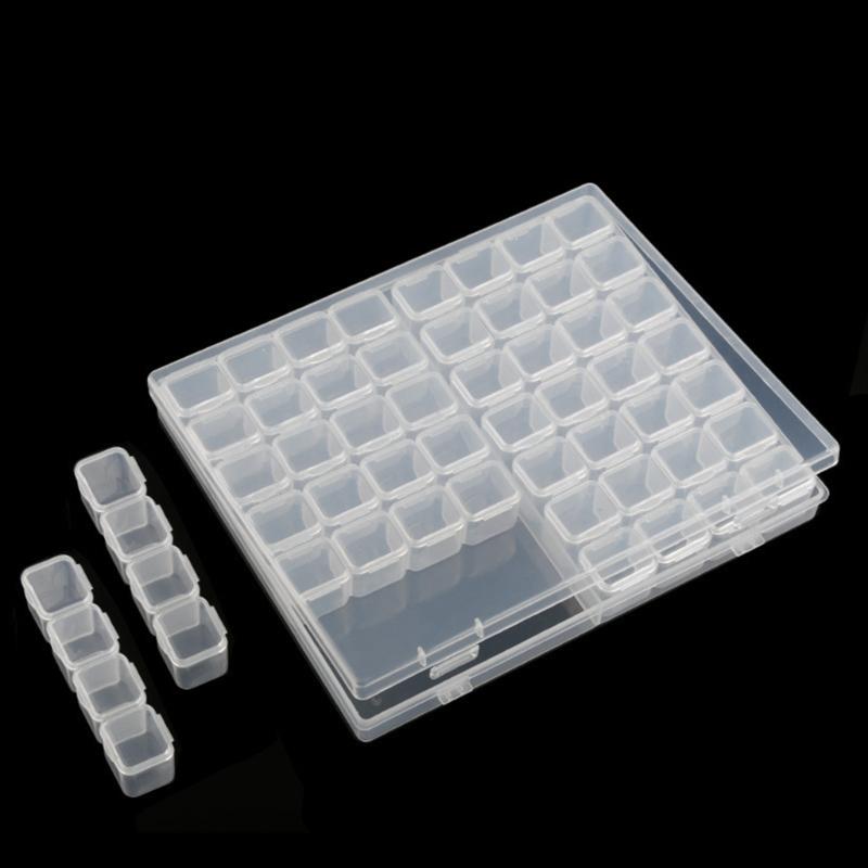 56 Grids Jewelry Box DIY  Drill Box Nail Art Organizer for Rhinestone Bead Storage for Case for Rings Ea