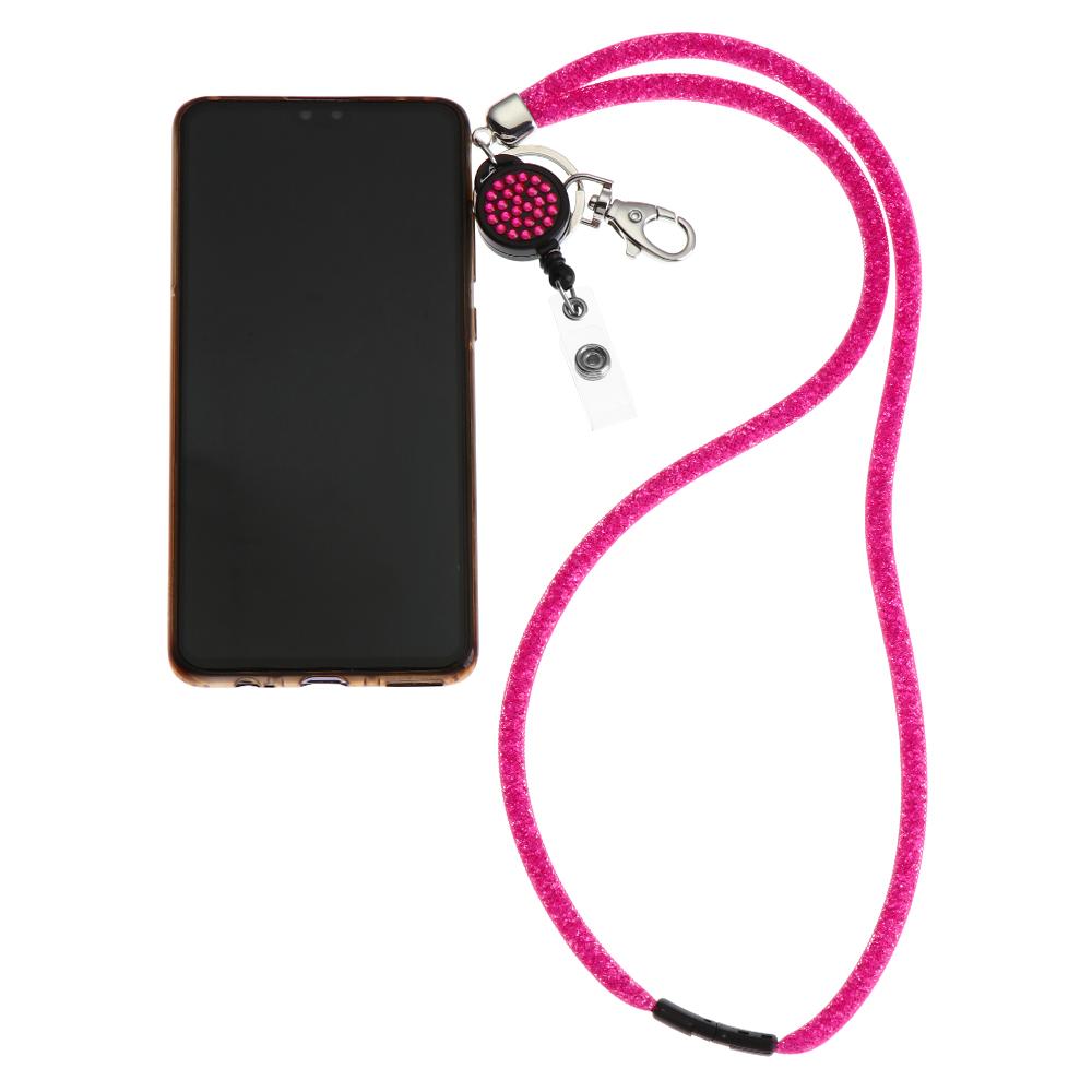 Мобильный телефон Офисные принадлежности Блестящий хрустальный шнурок Подвесной шнурок Шейный ремешок Клип Держатель удостоверения личности
