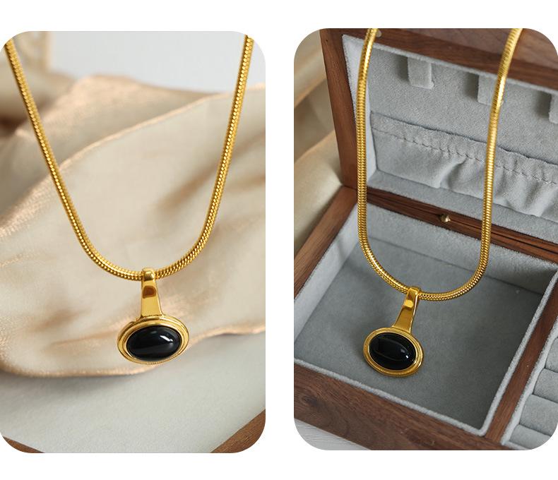 Ожерелье-подвеска Цепочка «Змеиная кость» из хряща, 18-каратное золото, титановая сталь, не тускнеющие украшения для женщин