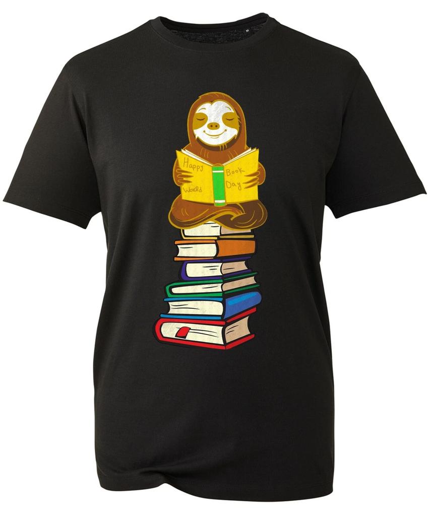 Lazy Sloth World Book Day T-Shirt Magazines Book Novel Reading Adults & Kids Top