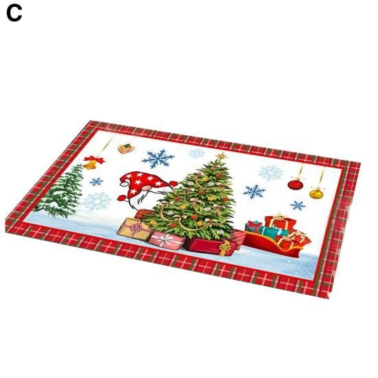 Рождественский ковер с красочным принтом, противоскользящий, декоративный, моющийся, износостойкий, новогодний, праздничный, дверной коврик, входной коврик, домашний декор, коврик для дома и улицы