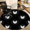 1PC Cat Moon Office Round Area Rug, Indoor Mat Suitable For Office, Under Office Chairs Bedroom Living Room Home Decor, Room Deco 194